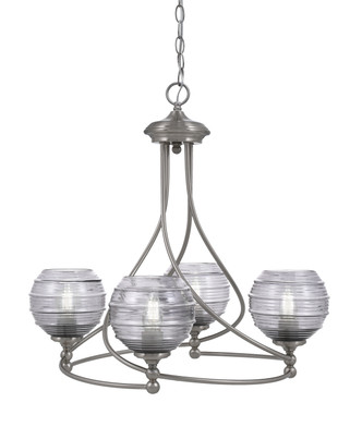 Toltec Lighting - 904-BN-5112 - Four Light Chandelier - Capri - Brushed Nickel