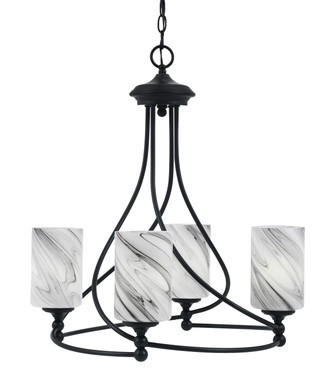Toltec Lighting - 904-MB-3009 - Four Light Chandelier - Capri - Matte Black