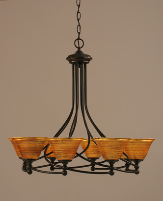 Toltec Lighting - 908-DG-454 - Eight Light Chandelier - Capri - Dark Granite