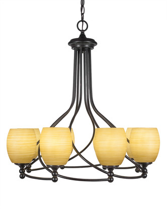 Toltec Lighting - 908-DG-625 - Eight Light Chandelier - Capri - Dark Granite