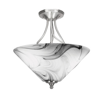Toltec Lighting - 909-BN-2169 - Three Light Semi-Flush Mount - Capri - Brushed Nickel