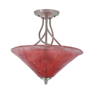 Toltec Lighting - 909-BN-716 - Three Light Semi-Flush Mount - Capri - Brushed Nickel