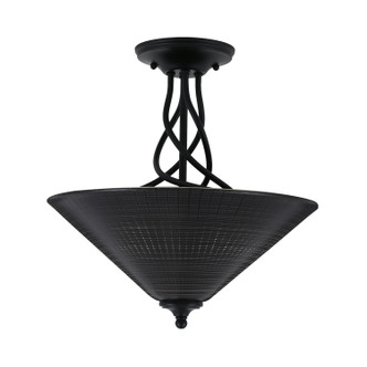 Toltec Lighting - 909-MB-4019 - Three Light Semi-Flush Mount - Capri - Matte Black