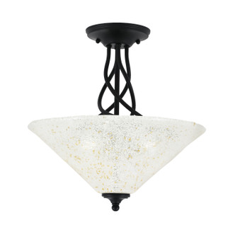 Toltec Lighting - 909-MB-714 - Three Light Semi-Flush Mount - Capri - Matte Black