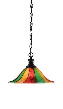 Toltec Lighting - 96-MB-764 - One Light Pendant - Chain - Matte Black
