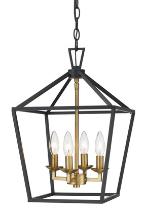 Trans Globe Imports - 10264 BK/AG - Four Light Pendant - Black/Antique Gold