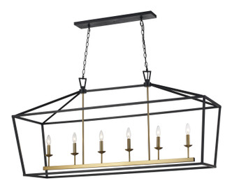 Trans Globe Imports - 10267 BK/AG - Six Light Pendant - Black/Antique Gold