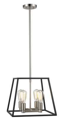 Trans Globe Imports - 10464 BK/BN - Four Light Pendant - Black / Brushed Nickel Trans Globe Imports - 10464 BK/BN - Four Light Pendant - Black / Brushed Nickel