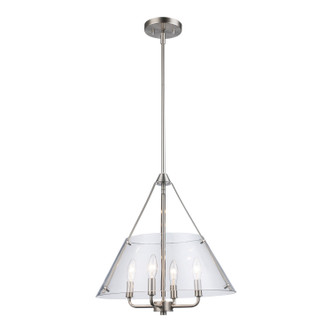 Trans Globe Imports - 11584 BN - Four Light Pendant - Armani - Brushed Nickel