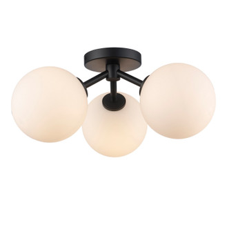 Trans Globe Imports - 11613 BK - Three Light Flush Mount - Haskell - Black Trans Globe Imports - 11613 BK - Three Light Flush Mount - Haskell - Black