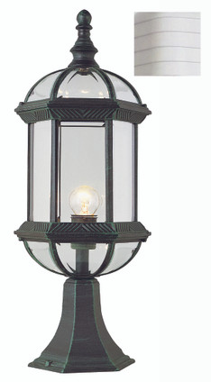 Trans Globe Imports - 4182 WH - One Light Postmount Lantern - Wentworth - White