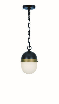 Crystorama - CAP-8506-MK-TG - Three Light Outdoor Pendant - Capsule - Matte Black + Textured Gold