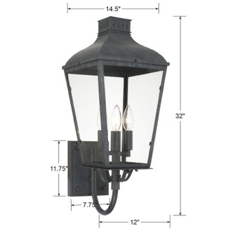 Dumont Three Light Outdoor Wall Sconce (DUM-9802-GE)