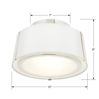 Fulton Two Light Semi Flush Mount (FUL-903-PN)