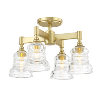 Crystorama - GRG-1045-AG - Four Light Semi Flush Mount - Gregory - Aged Brass