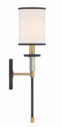 Crystorama - HAT-471-BF-VG - One Light Wall Sconce - Hatfield - Black Forged + Vibrant Gold