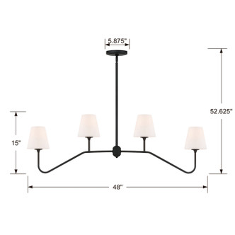 Keenan Four Light Chandelier (KEE-A3004-BF)