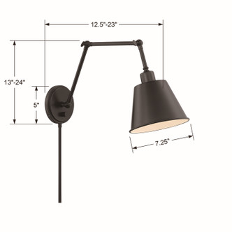 Mitchell One Light Wall Sconce (MIT-A8021-MK)