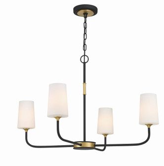 Crystorama - NIL-70015-BF-MG - Four Light Chandelier - Niles - Black Forged + Modern Gold