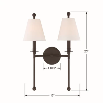 Riverdale Two Light Wall Sconce (RIV-383-DB)