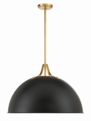 Crystorama - SOT-18017-MK-GA - Three Light Pendant - Soto - Matte Black + Antique Gold