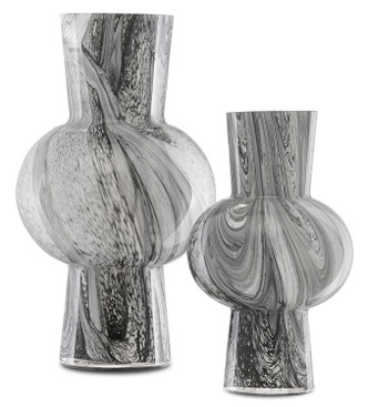 Stormy Sky Glass Vase Set of 2 Vase Set of 2 (1200-0355) Stormy Sky Glass Vase Set of 2 Vase Set of 2 (1200-0355)