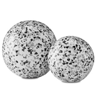 Currey and Company - 1200-0590 - Ball Set of 2 - Ross Speckle Sphere Set of 2 - Black/White/Gray