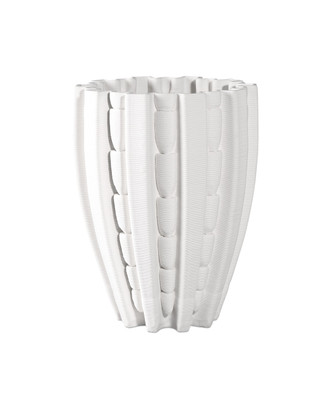 Currey and Company - 1200-0786 - Vase - Fluted Collection - White