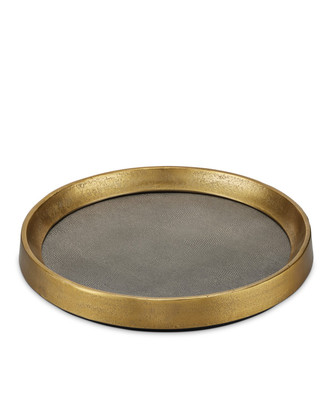 Currey and Company - 1200-0805 - Tray - Tanay Collection - Antique Brass/Graphite/Black
