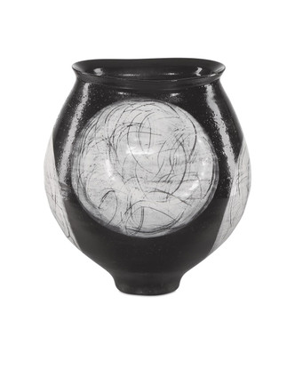 Currey and Company - 1200-0871 - Vase - Nakamura Vase - Black/Light Gray