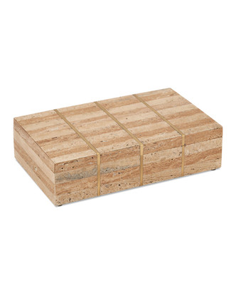 Currey and Company - 1200-0973 - Box - Dezi Collection - Natural / Brass / Off-White