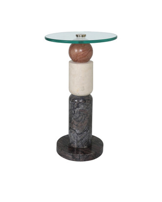 Currey and Company - 3000-0309 - Drinks Table - Moreno - Natural/Brass/Clear