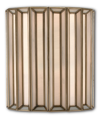 Currey and Company - 5000-0175 - One Light Wall Sconce - Daze Collection - Antique Brass/White