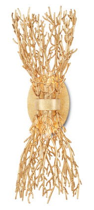 Currey and Company - 5000-0200 - Two Light Wall Sconce - Sea Fan - Gold Gilt