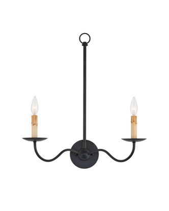 Currey and Company - 5000-0265 - Two Light Wall Sconce - Saxon Collection - Zanzibar Black