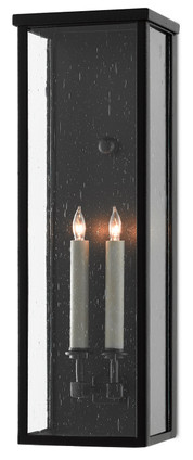 Currey and Company - 5500-0038 - Two Light Wall Sconce - Tanzy - Midnight Black/Clear Seeded