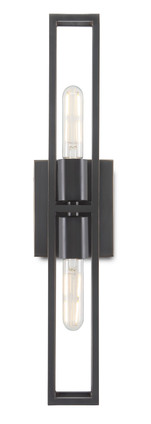 Currey and Company - 5800-0021 - Two Light Wall Sconce - Bergen Collection - Oil Rubbed Bronze