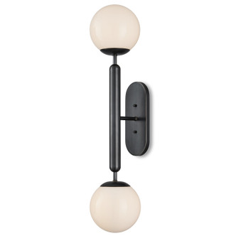 Currey and Company - 5800-0035 - Two Light Wall Sconce - Barbican Collection - Oil Rubbed Bronze/White