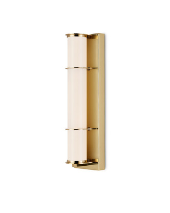 Currey and Company - 5800-0061 - One Light Bath Wall Sconce - Blaine - Polished Brass/White
