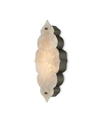 Currey and Company - 5900-0050 - LED Wall Sconce - Andalucia - Natural Stone/Hiroshi Gray/Sugar White