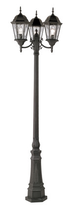 Trans Globe Imports - 4719 BK - Three Light Pole Light - Villa Nueva - Black