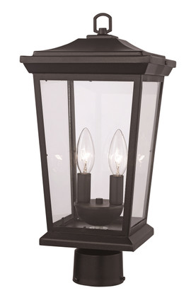 Trans Globe Imports - 50777 BK - Two Light Postmount Lantern - Black Trans Globe Imports - 50777 BK - Two Light Postmount Lantern - Black