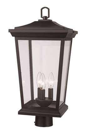 Trans Globe Imports - 50778 BK - Three Light Postmount Lantern - Black Trans Globe Imports - 50778 BK - Three Light Postmount Lantern - Black