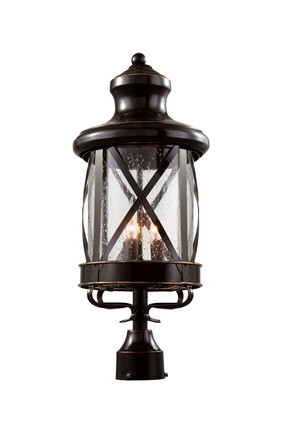 Trans Globe Imports - 5123 ROB - Three Light Postmount Lantern - Chandler - Rubbed Oil Bronze