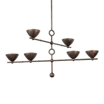 Vishal Six Light Chandelier (F2339-BPG)