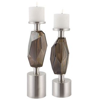 Uttermost - 17994 - Candleholders Set/2 - Ore - Brushed Nickel Uttermost - 17994 - Candleholders Set/2 - Ore - Brushed Nickel
