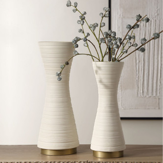 Uttermost - 18142 - Vases S/2 - Ridgeline - Pristine White