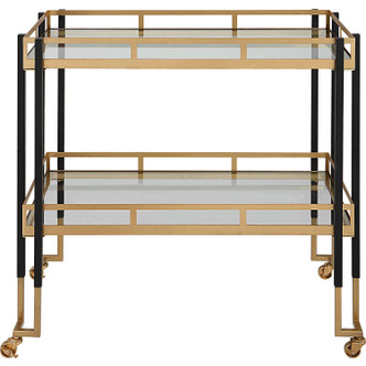 Uttermost - 25229 - Bar Cart - Kentmore - Matte Black And Brushed Gold