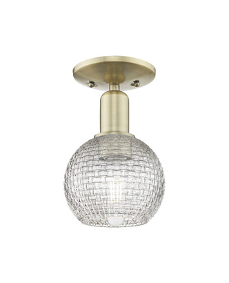 Innovations - 716-1C-AB-G122C-6CL - One Light Semi-Flush Mount - Arcadia - Antique Brass