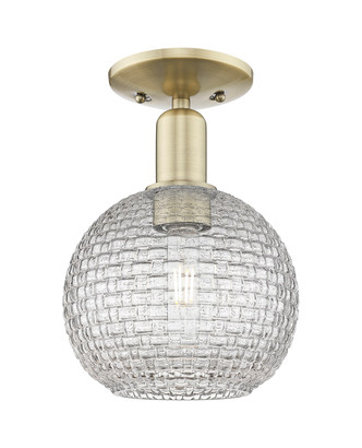 Innovations - 716-1C-AB-G122C-8CL - One Light Semi-Flush Mount - Arcadia - Antique Brass